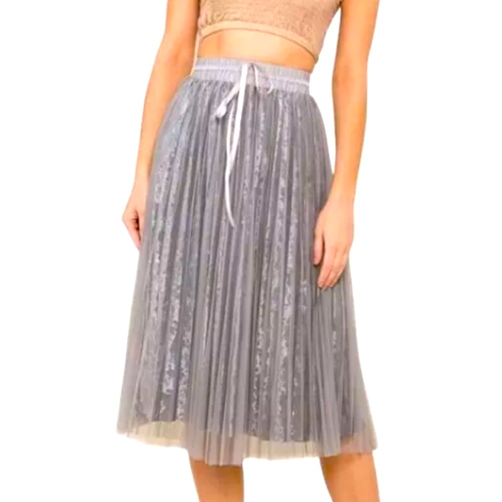 Raga Silver velvet/tool, classy skirt. Sz SM